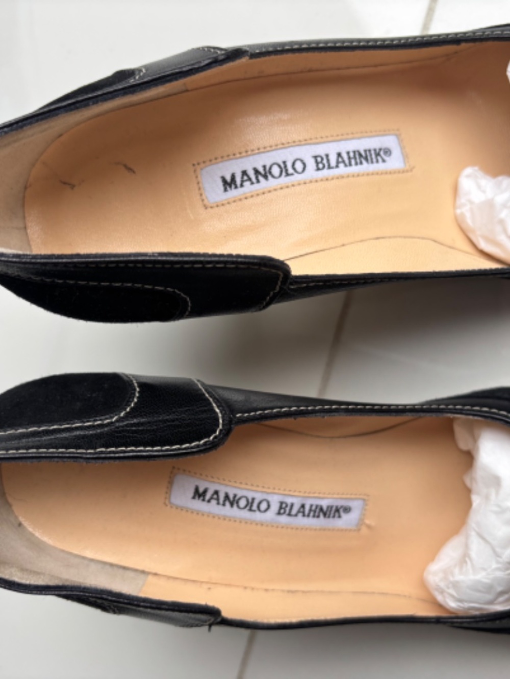 Manolo Blahnik DIAREK GADAMES7 Suede Leather Black Pumps 36.5 (US 6.5) - Picture 9 of 9